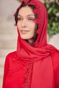 Red Chiffon Scarf - C0029