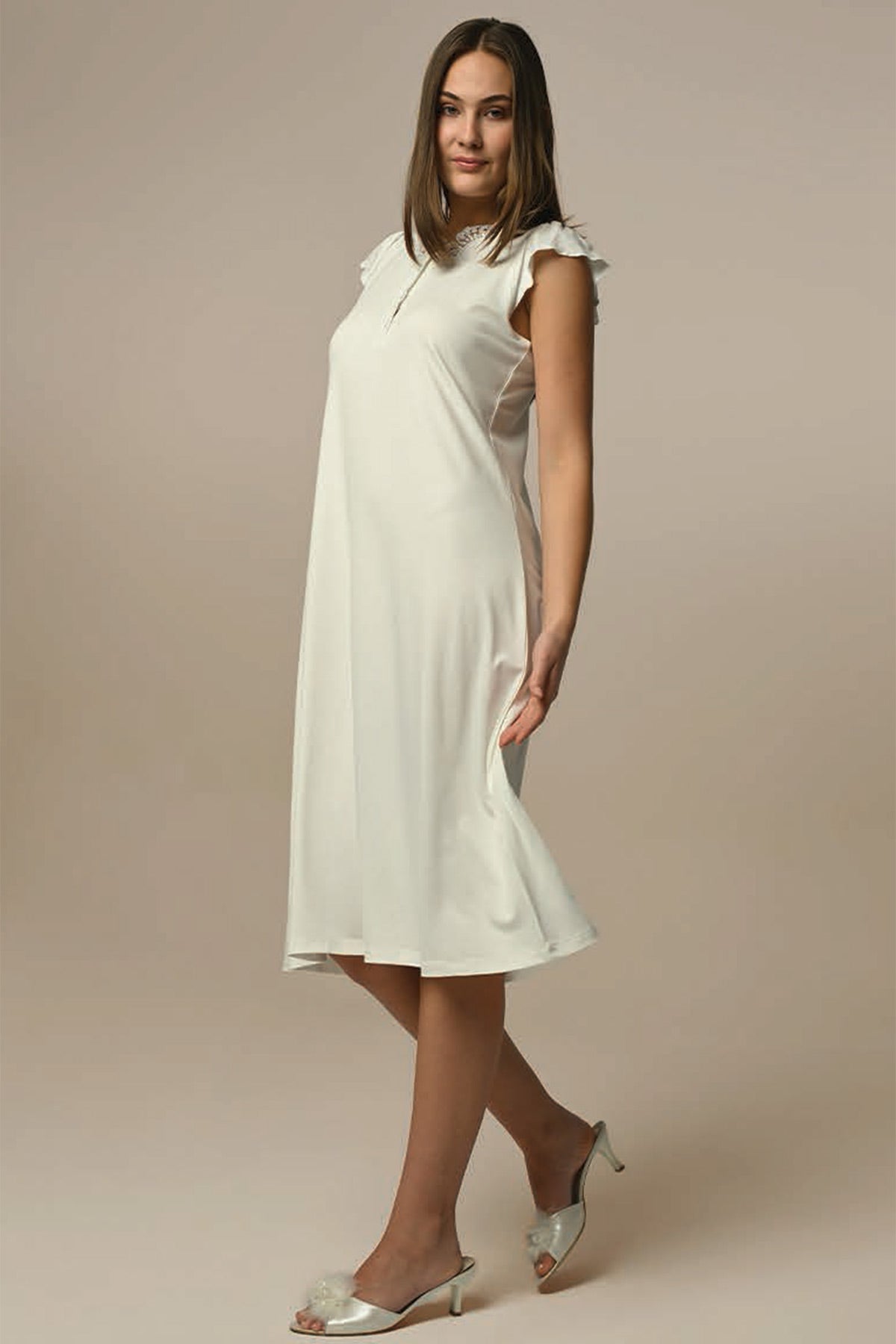 Motif Maternity Feeding-Friendly Nightgown & Robe Set - N24505