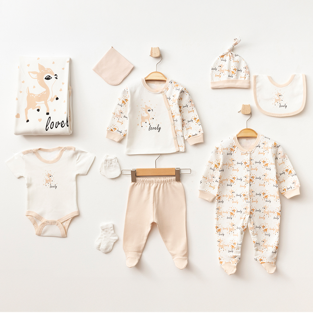 Lovely Themed 10-Piece Newborn Welcome Set Baby Beige (0-3 Months) - A020.10333