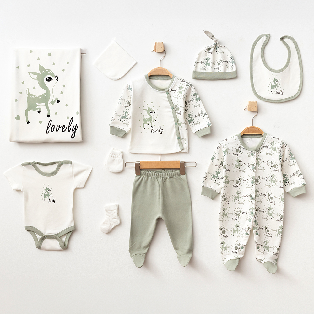 Lovely Themed 10-Piece Newborn Welcome Set Baby Green (0-3 Months) - A020.10333