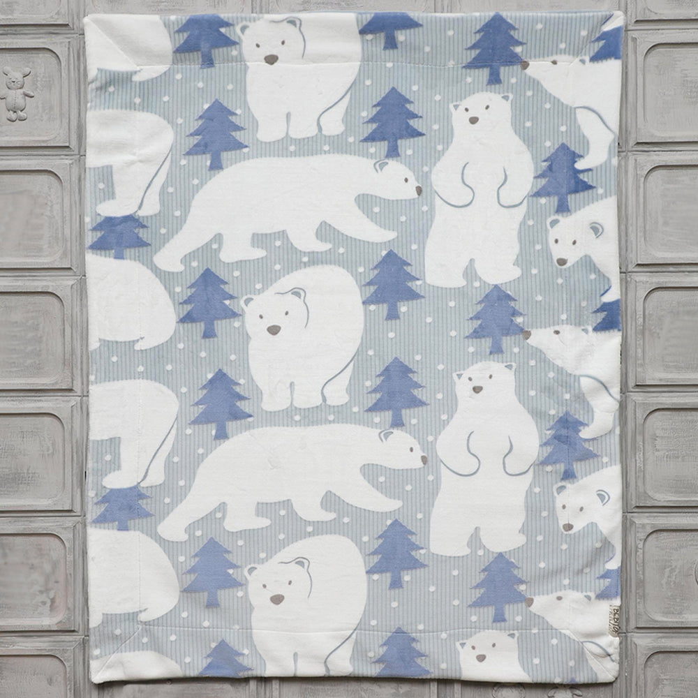 Polar Bear Themed Baby Blanket For Boys Blue - B047.95265.01
