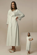 Lace Skirt Maternity Feeding-Friendly Nightgown & Robe Set - N24513