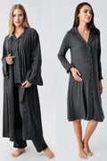 Ruffled Cotton Flywheel Arm 4-Piece Maternity Feeding-Friendly Set Anthracite - S112112