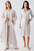 Ruffled Cotton Flywheel Arm 4-Piece Maternity Feeding-Friendly Set Beige - S112112