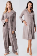 Ruffled Cotton Flywheel Arm 4-Piece Maternity Feeding-Friendly Set Coffee - S112112