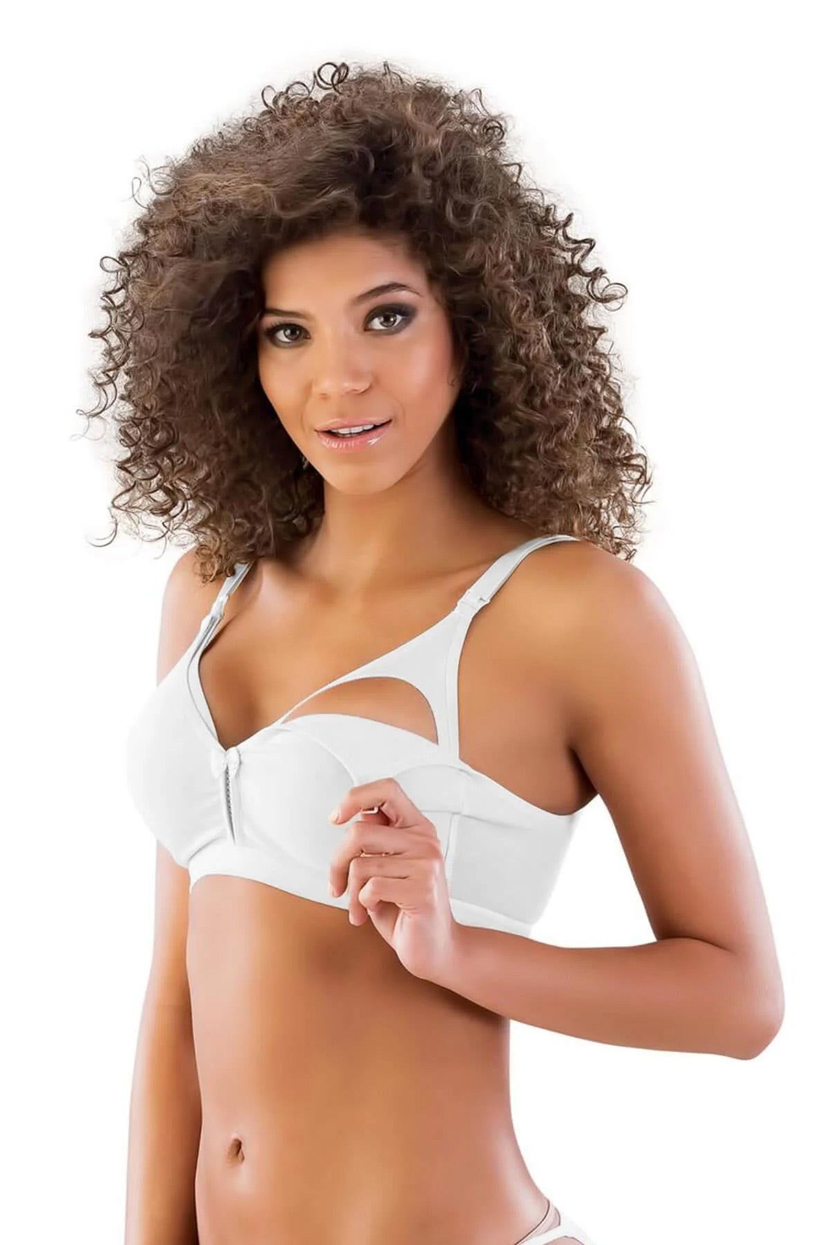 Fold-Down Cup Nursing Bra White - 116