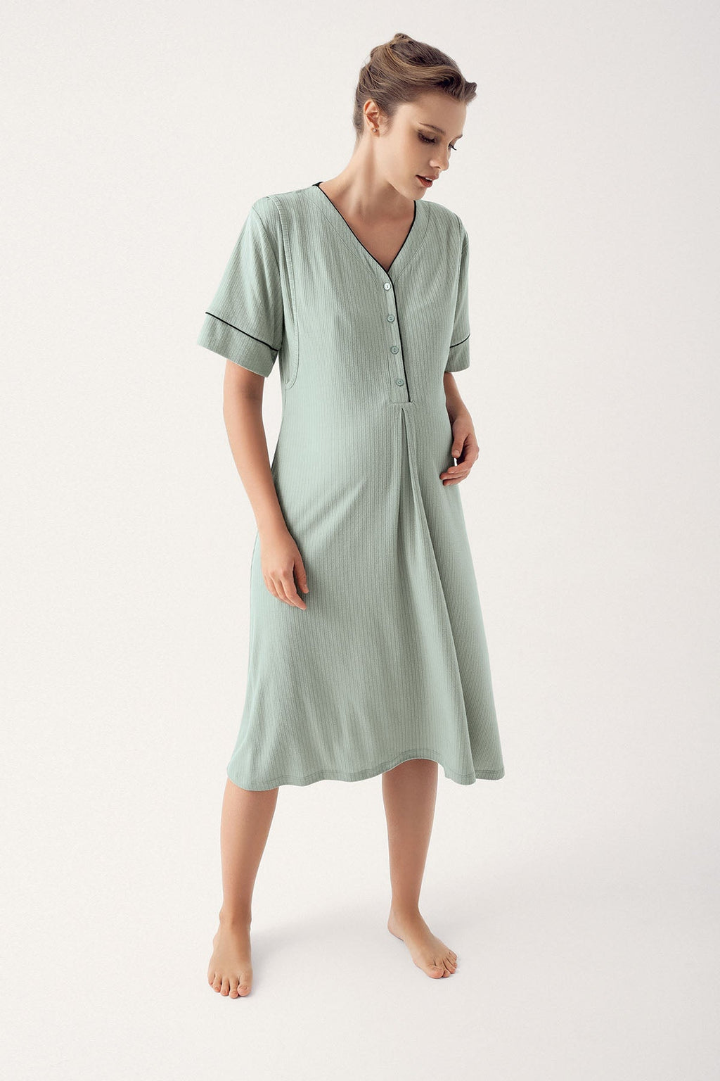 Double Breastfeeding 4-Piece Maternity Feeding-Friendly Set Green - S406209