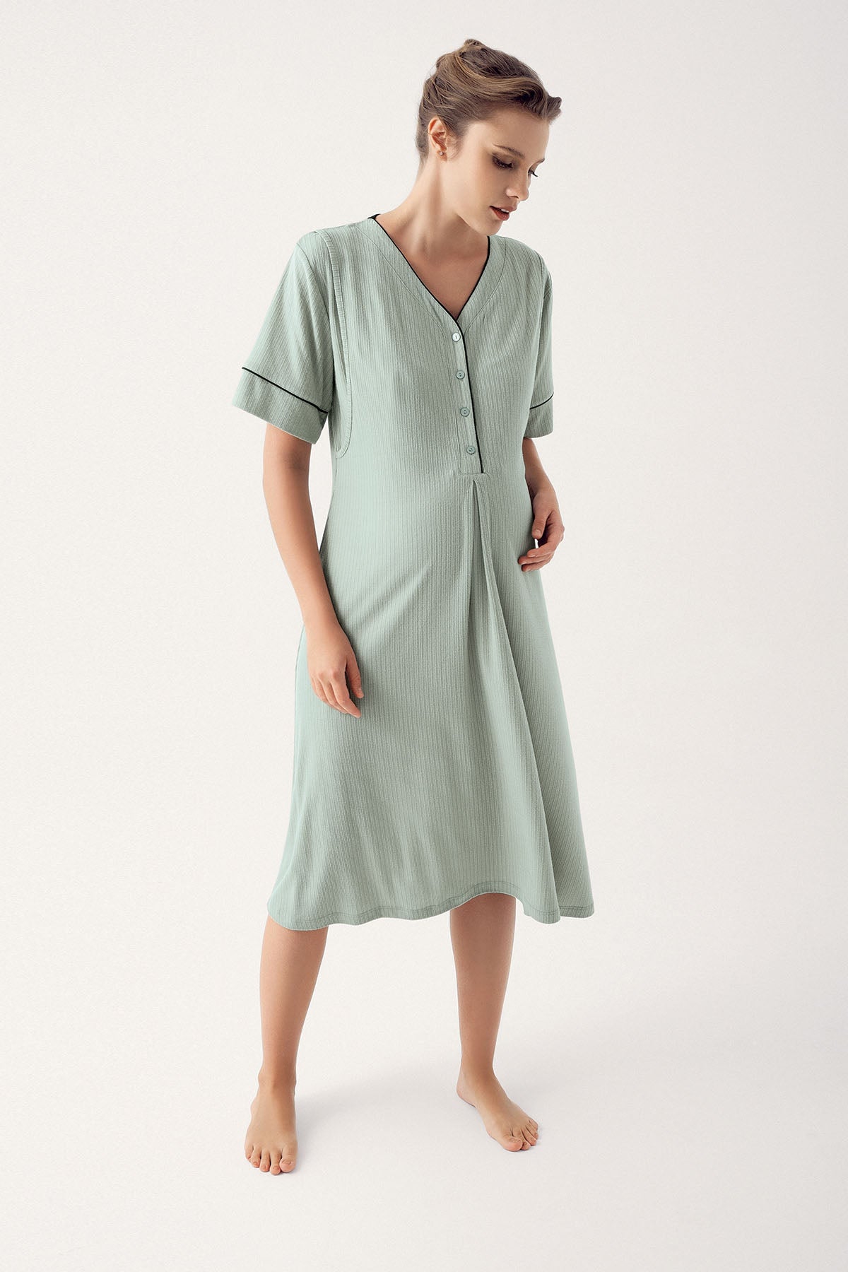 Double Breastfeeding 4-Piece Maternity Feeding-Friendly Set Green - S406209
