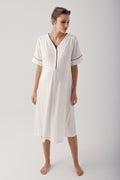 Double Breastfeeding Maternity Feeding-Friendly Nightgown Ecru - S14128