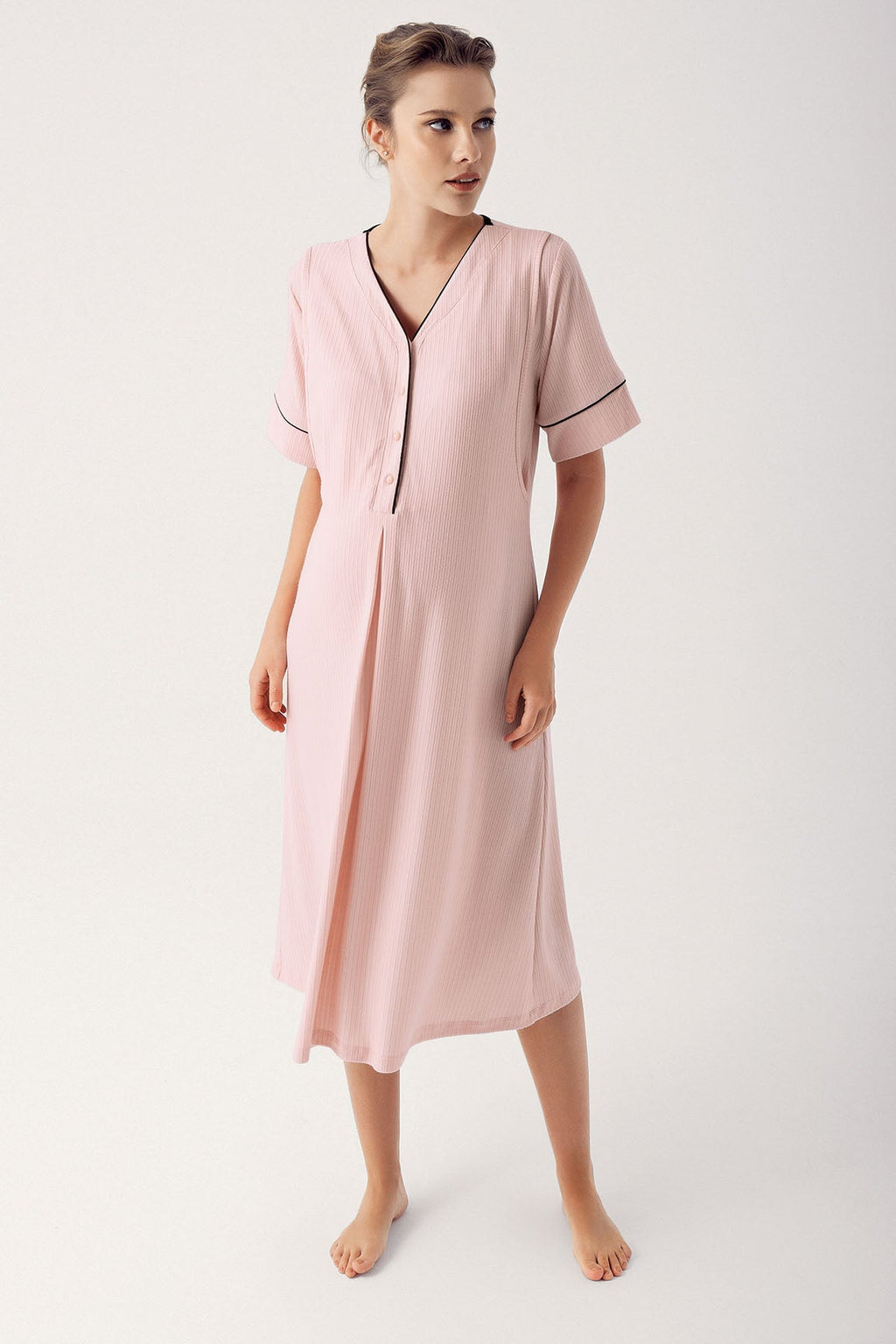 Double Breastfeeding 4-Piece Maternity Feeding-Friendly Set Pink - S406209