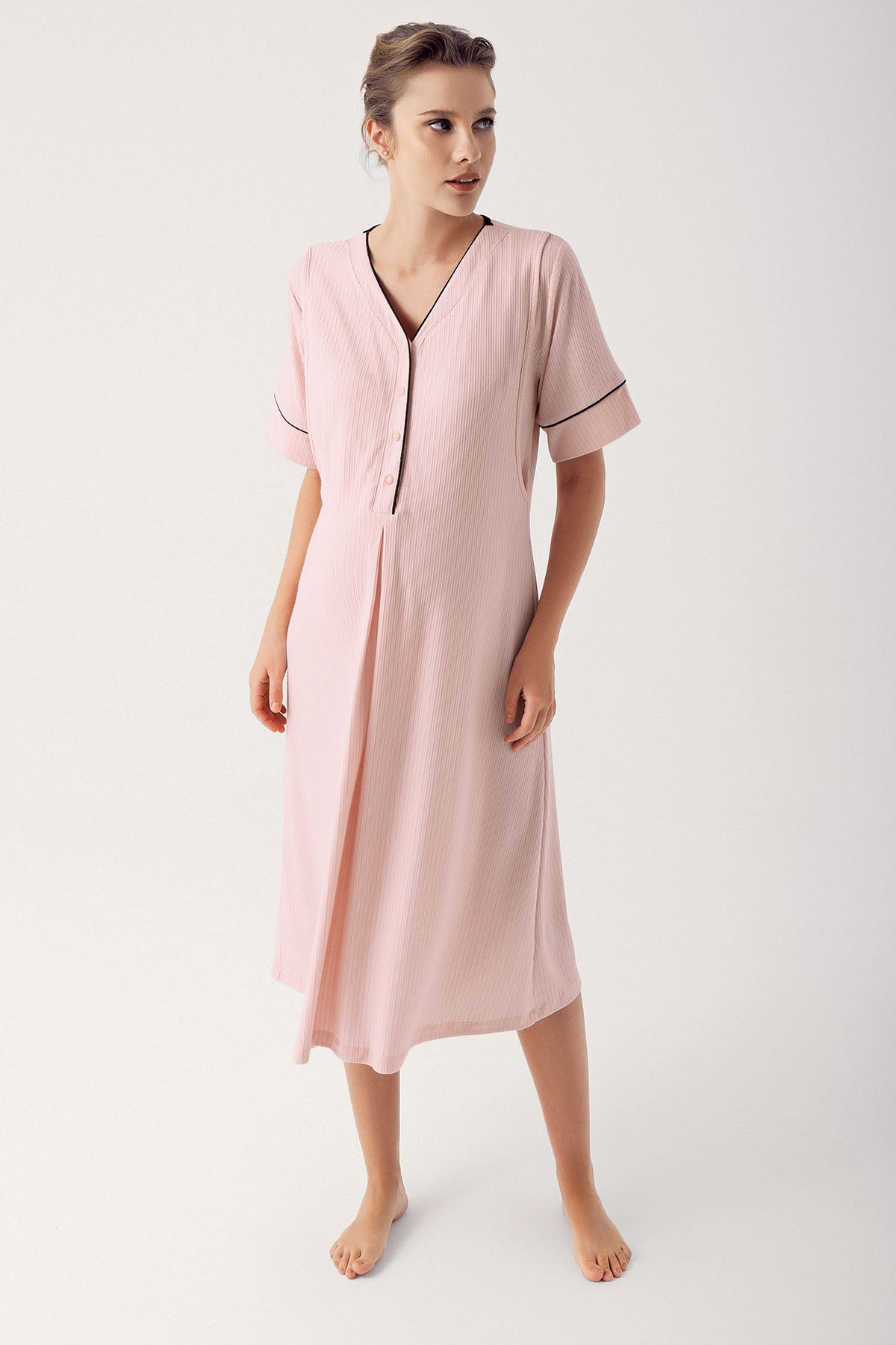 Double Breastfeeding 4-Piece Maternity Feeding-Friendly Set Pink - S406209