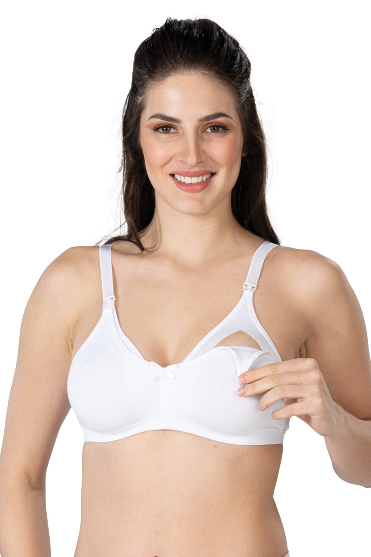Soft Modal Cotton Nursing Bra Curvy-Friendly Everyday Comfort White - 1421