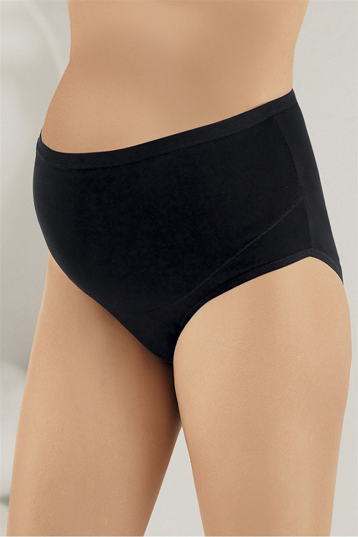Over-Bump Full Coverage Cotton Maternity Panties & Briefs Bump Support Panel Black - 142