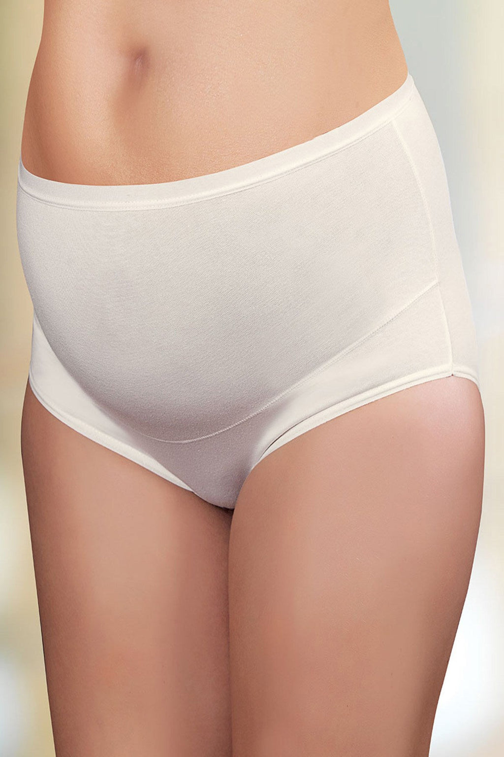 3-Pack Over-Bump Full Coverage Cotton Maternity Panties & Briefs Bump Support Panel White-Black-Ecru - 142