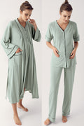 Double Breastfeeding 4-Piece Maternity Feeding-Friendly Set Green - S406209