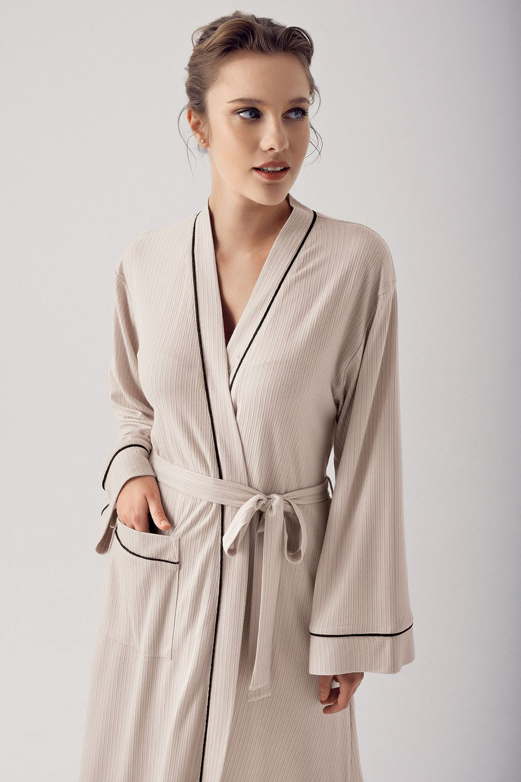 Double Breastfeeding 4-Piece Maternity Feeding-Friendly Set Beige - S406209