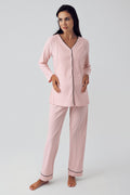 Double Breastfeeding Maternity Feeding-Friendly Pajama Set Powder - S15207