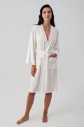 Bias Detailed Maternity Robe Ecru - S15506