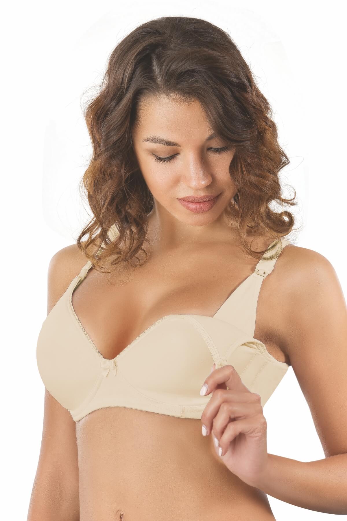 V-Neck Underwired Padded Structured Cup Nursing Bra Everyday Elegance Skin - 166