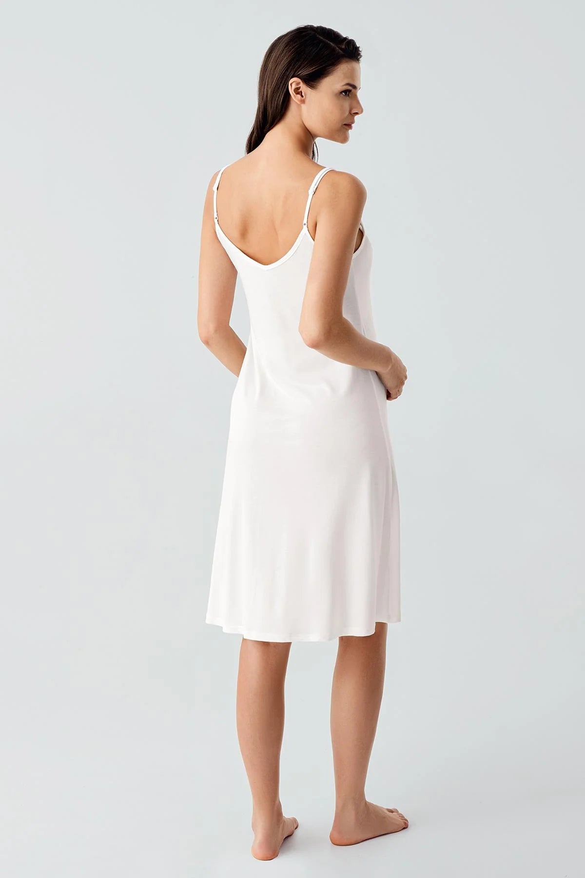 Strappy Maternity Feeding-Friendly Nightgown Ecru - S17101