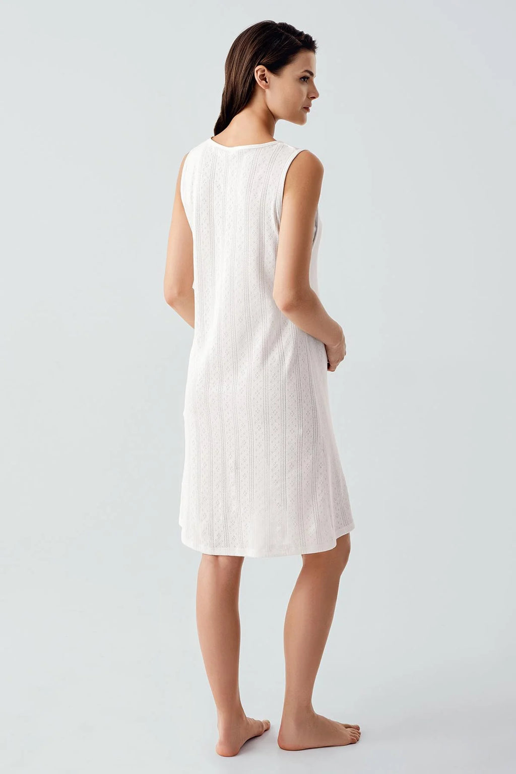Hidden Breastfeeding Panel Maternity Feeding-Friendly Nightgown & Robe Set Ecru - S17408