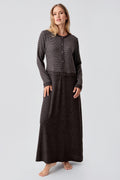 Soft Texture Maternity Feeding-Friendly Nightgown Coffee - S18102
