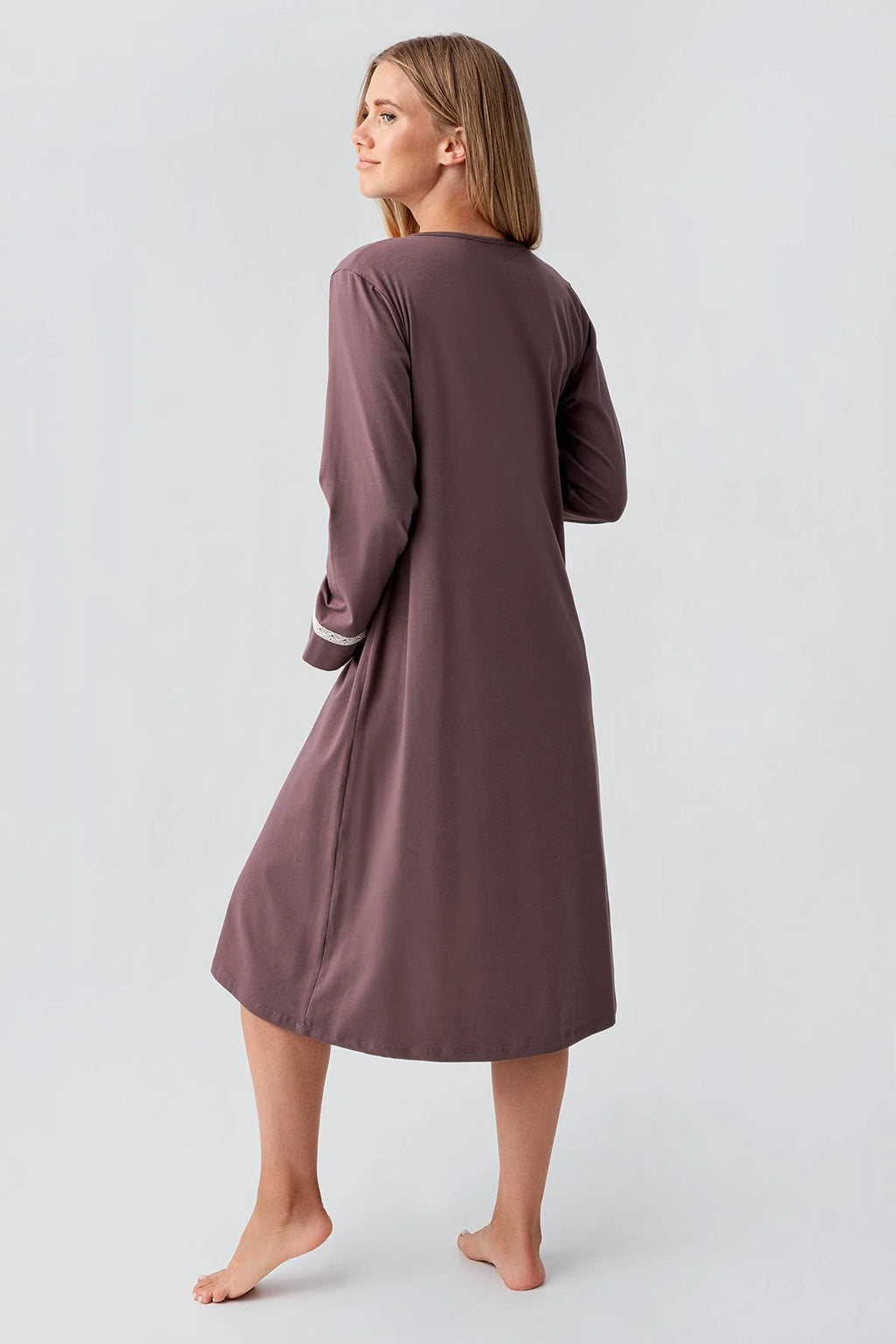 Side Tie Nursing Feature Cotton 4-Piece Maternity Feeding-Friendly Set Coffee - S180101