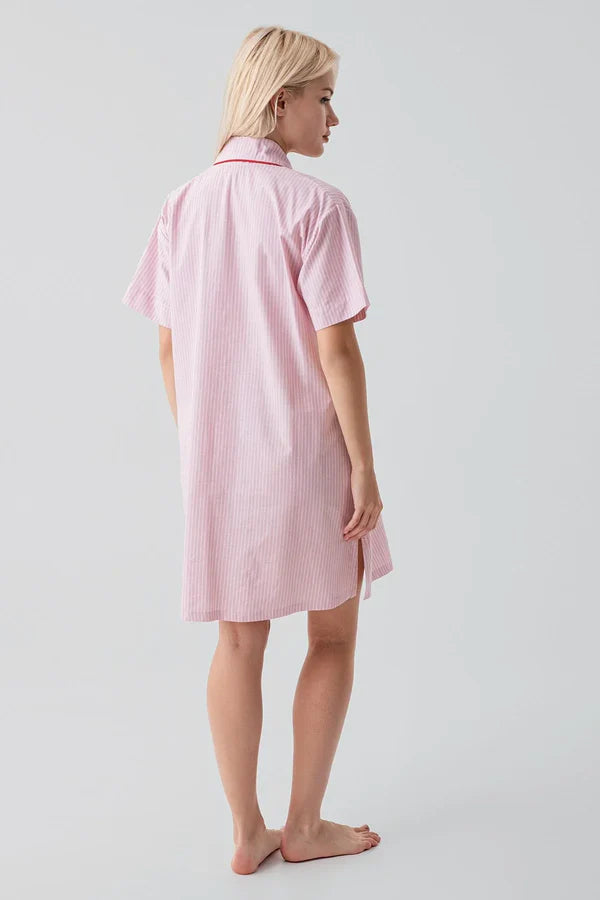 Striped Woven Cotton 4-Piece Maternity Feeding-Friendly Set Pink - S308108