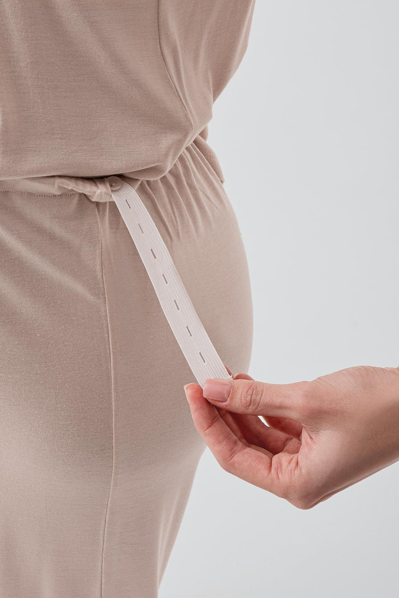 Piped Wrap 4-Piece Maternity Feeding-Friendly Set Beige - S417217
