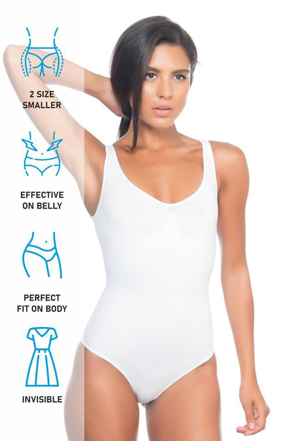 Seamless Wide-Strap Full Slip New Mom Shaping Corset White - 2018