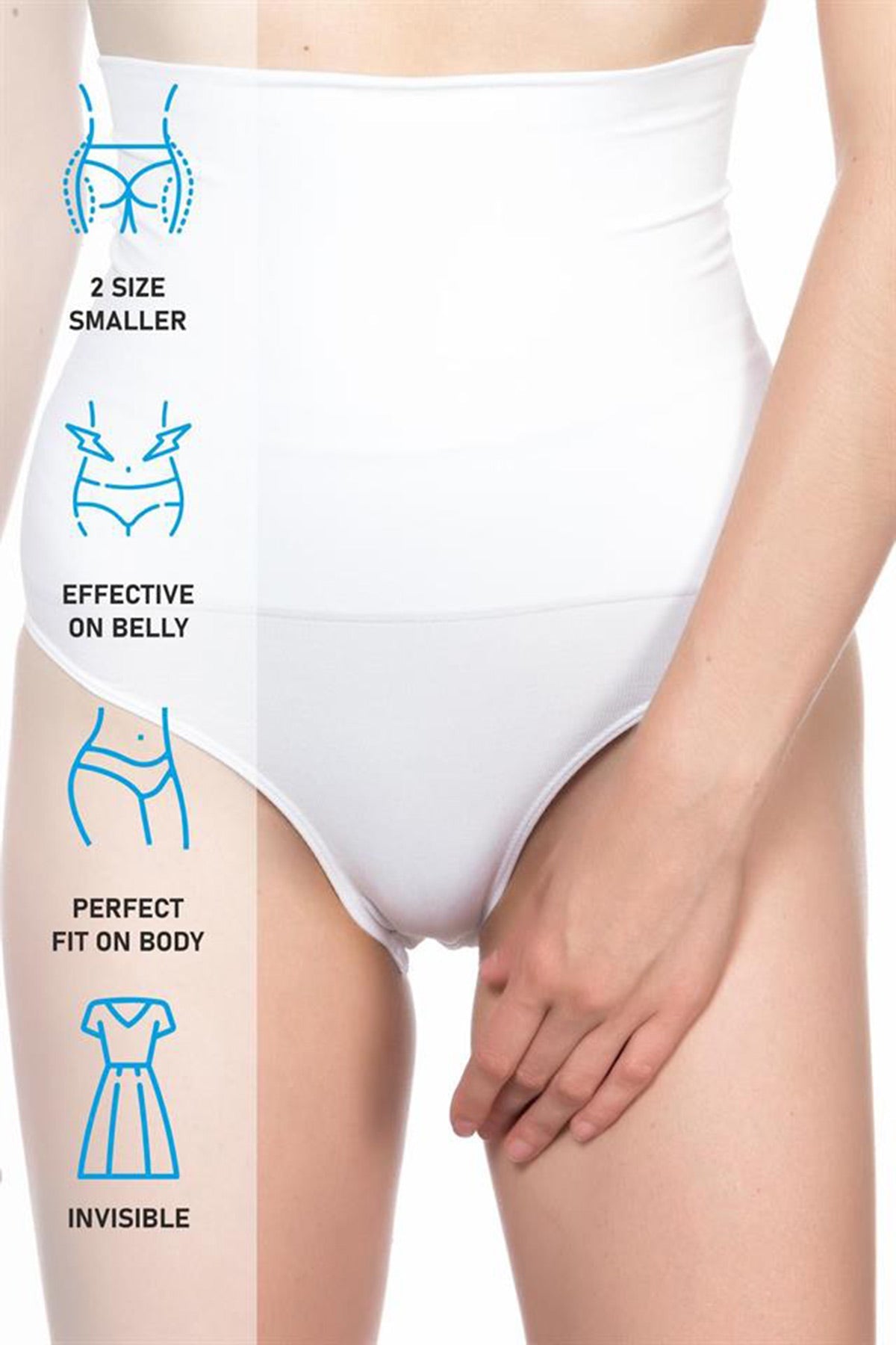 Seamless Double High-Waisted Snap-Crotch New Mom Shaping Brief Corset White - 2019