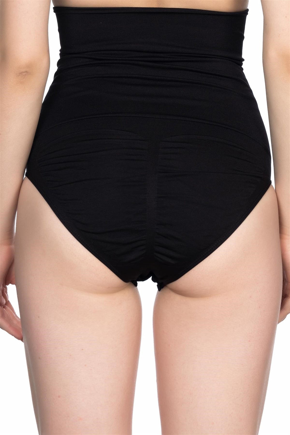 Seamless Double High-Waisted Snap-Crotch New Mom Shaping Brief Corset Black - 2019