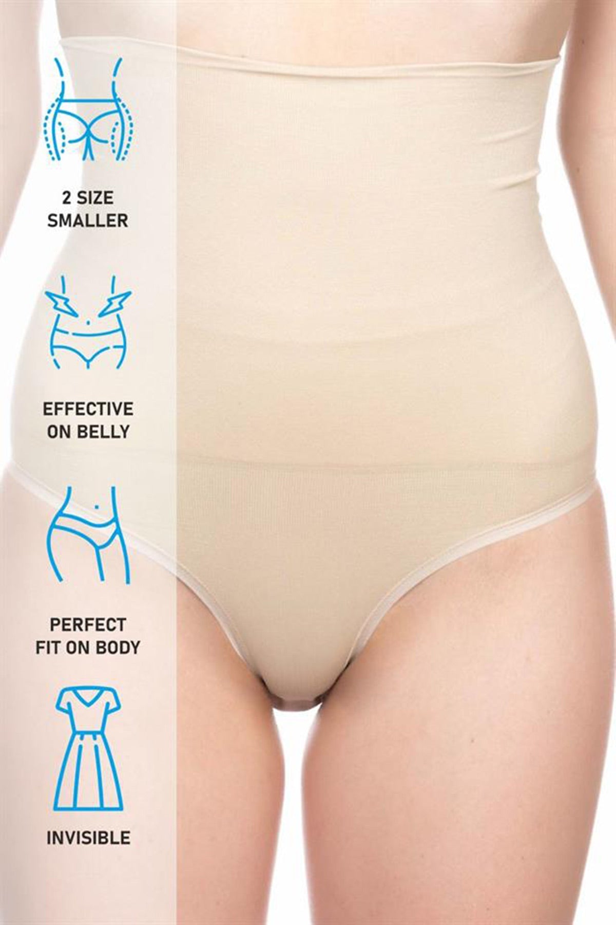 Seamless Double High-Waisted Snap-Crotch New Mom Shaping Brief Corset Skin - 2019
