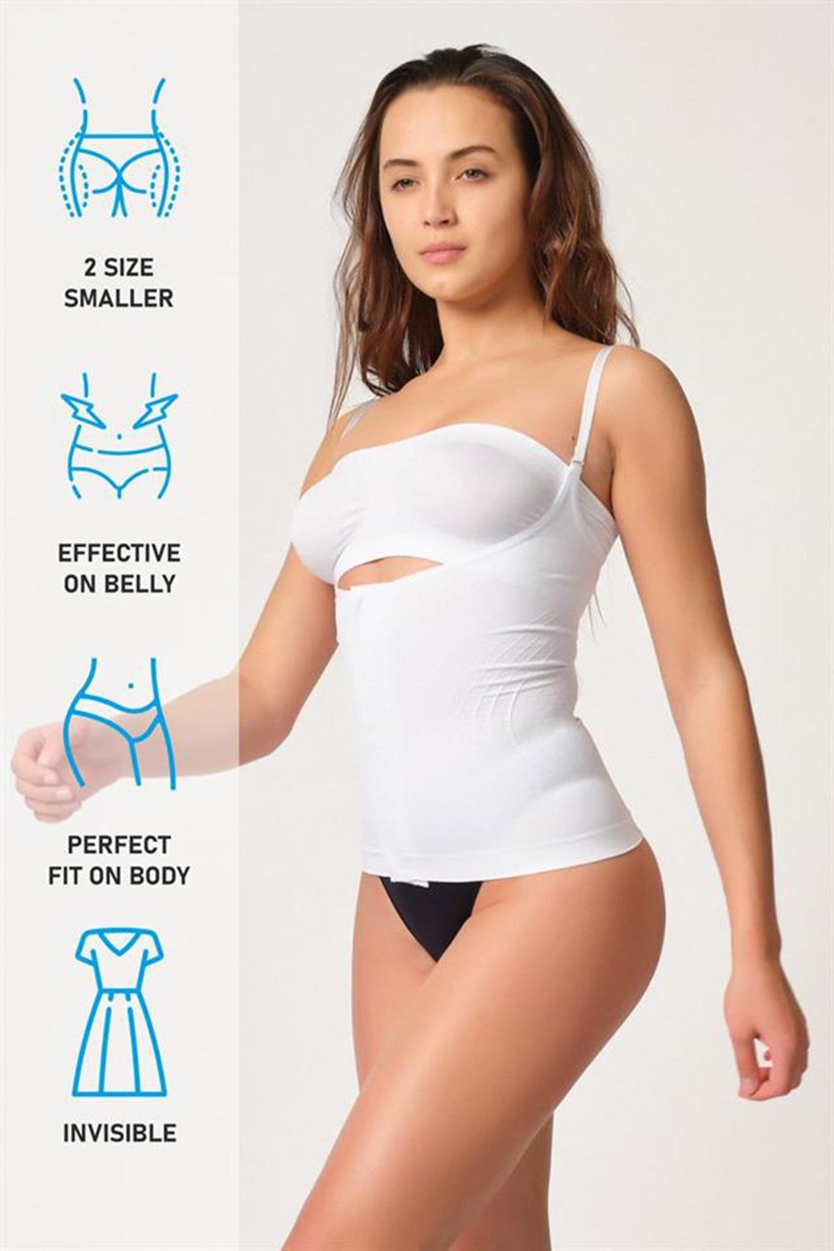 Hook-And-Eye Tank Top New Mom Shaping Corset White - 2030