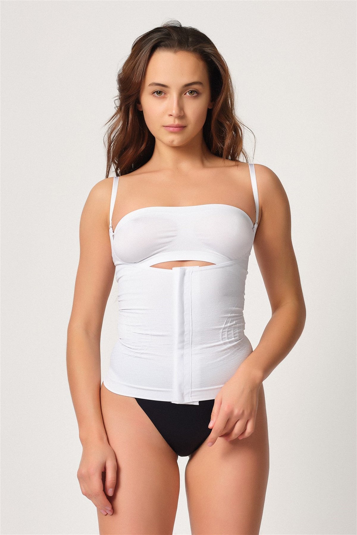 Hook-And-Eye Tank Top New Mom Shaping Corset White - 2030