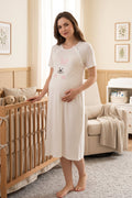 Basic Maternity Feeding-Friendly Nightgown Pink - T2073