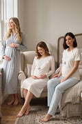 Basic 4-Piece Maternity Feeding-Friendly Set Blue - T2076