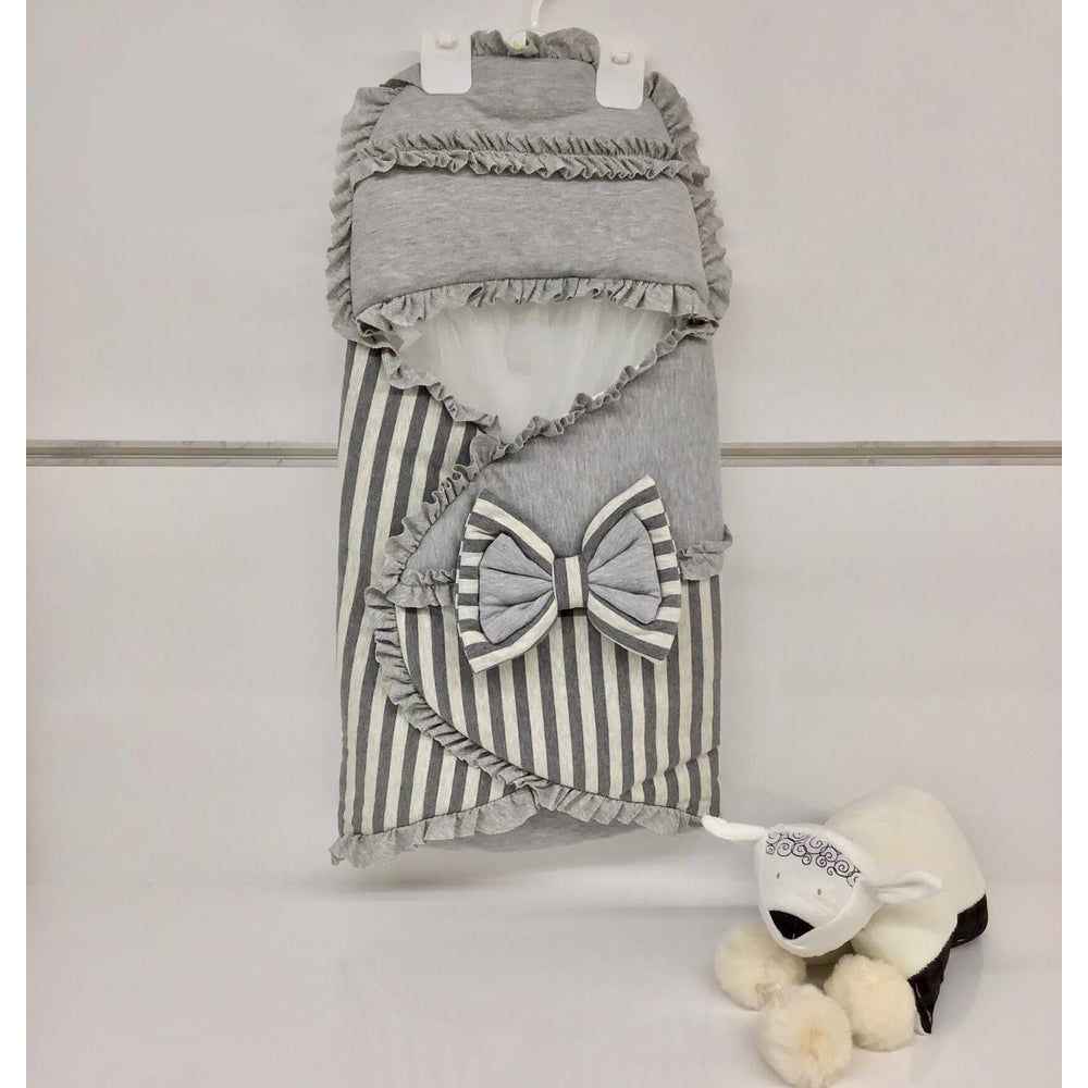 Striped Baby Swaddle Grey - BE233.1111