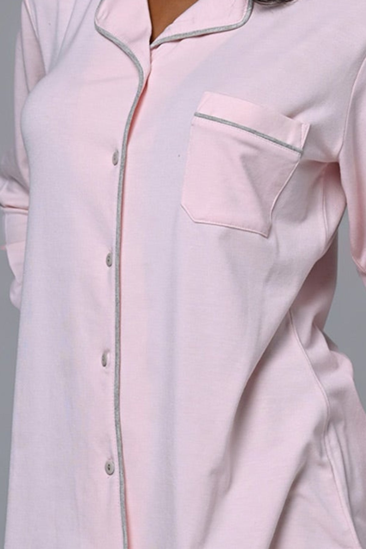Shirt Collar 3-Piece Maternity Feeding-Friendly Pajama & Polka-Dot Robe Set - N24341