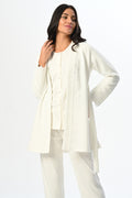 Embroidered 3-Piece Maternity Feeding-Friendly Pajama & Robe Set - N24365