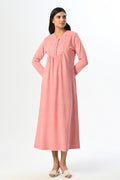 Lace Collar Maternity Feeding-Friendly Nightgown Salmon - N24408