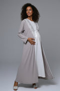 Flowery Lace Collar Maternity Feeding-Friendly Nightgown & Robe Set - N24532