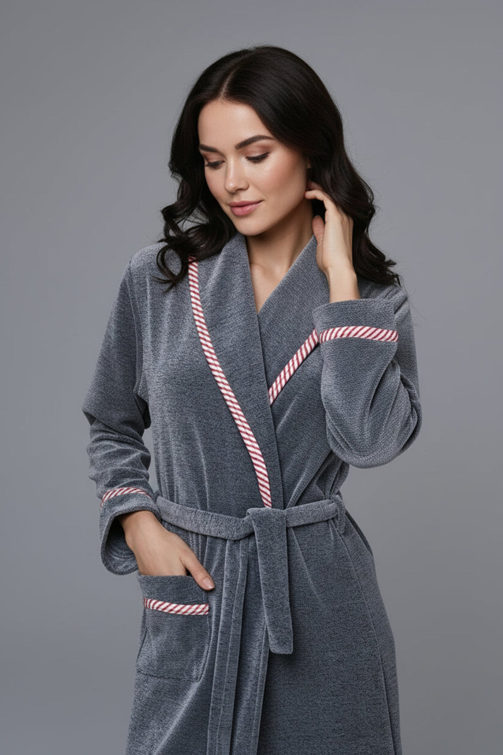 Welsoft Maternity Robe Grey - N24601