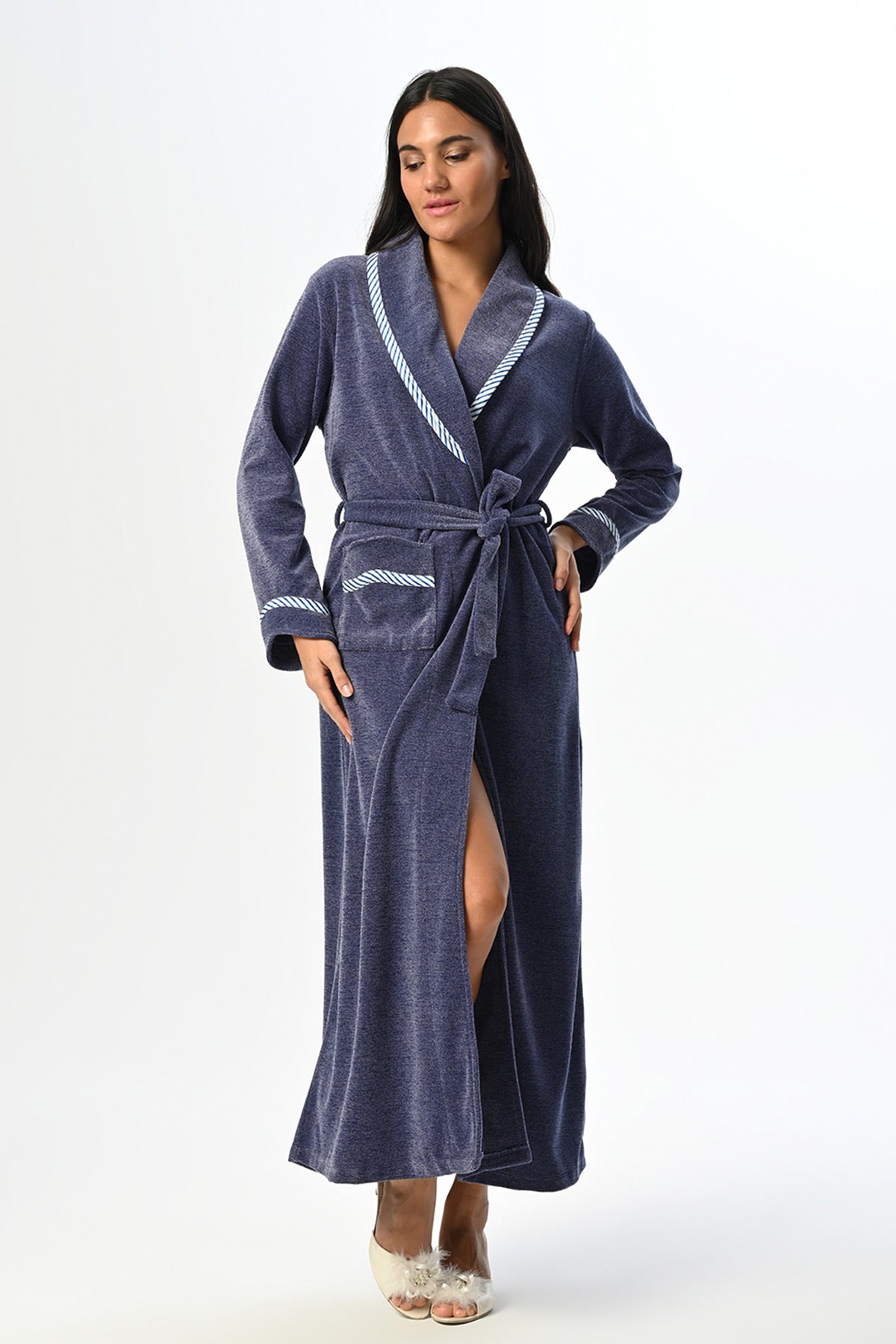 Welsoft Maternity Robe Navy Blue - N24601