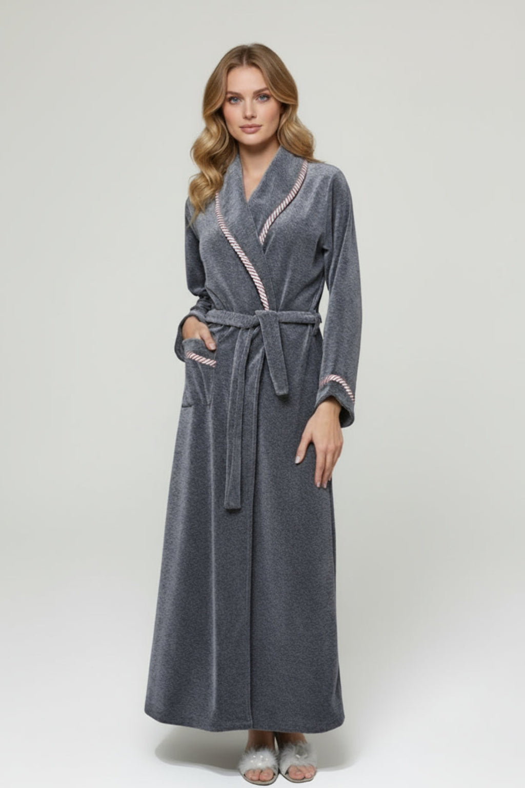 Welsoft Maternity Robe Grey - N24601