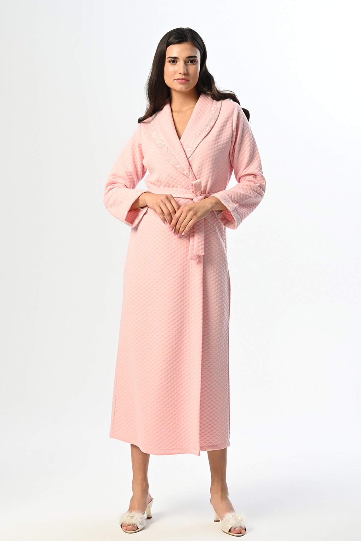 Quilted Maternity Robe Pink - N24607