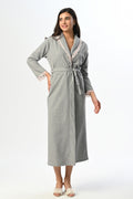 Lace Edge Maternity Robe Grey - N24609