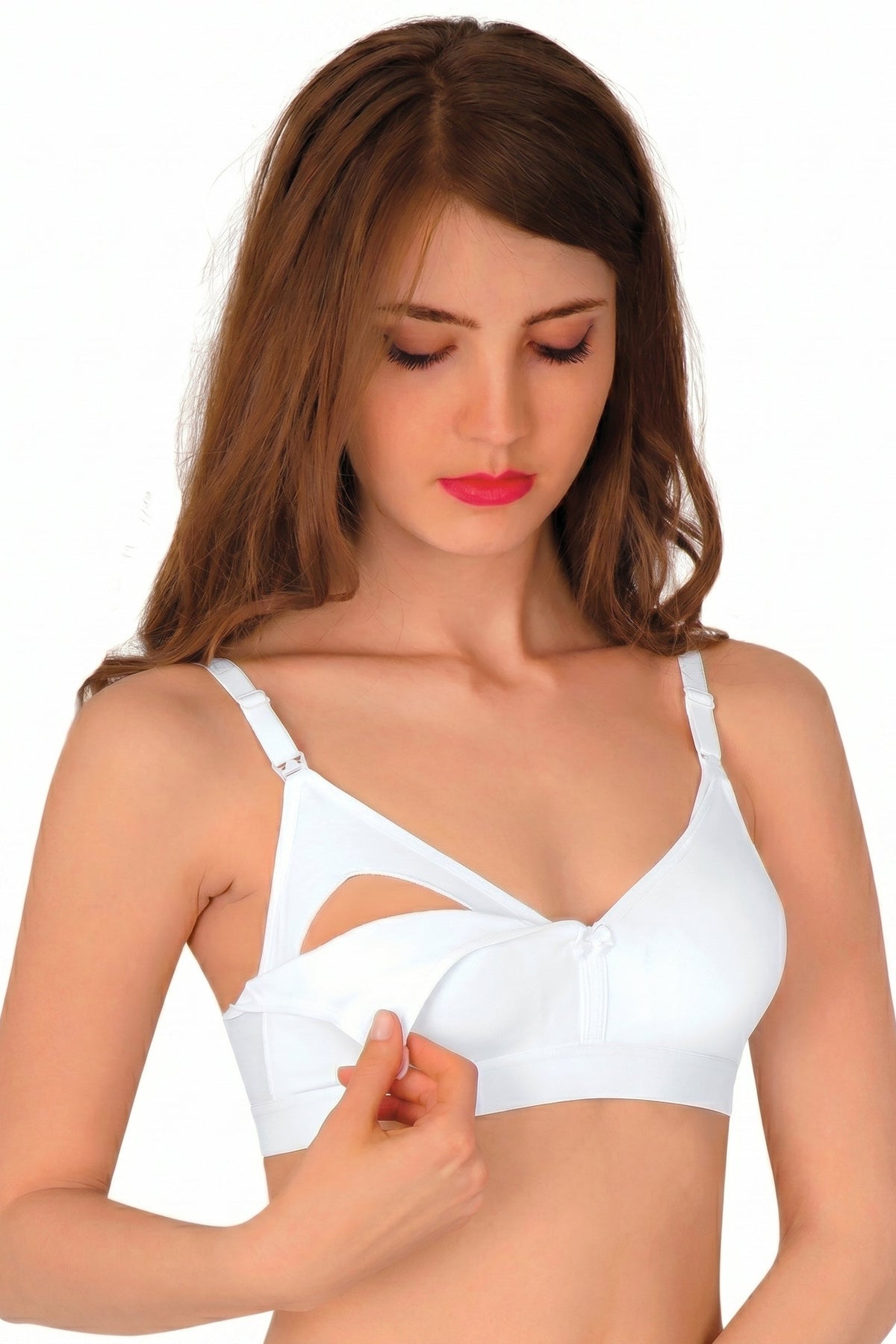 Non-Underwired Cotton Nursing Bra White - 305