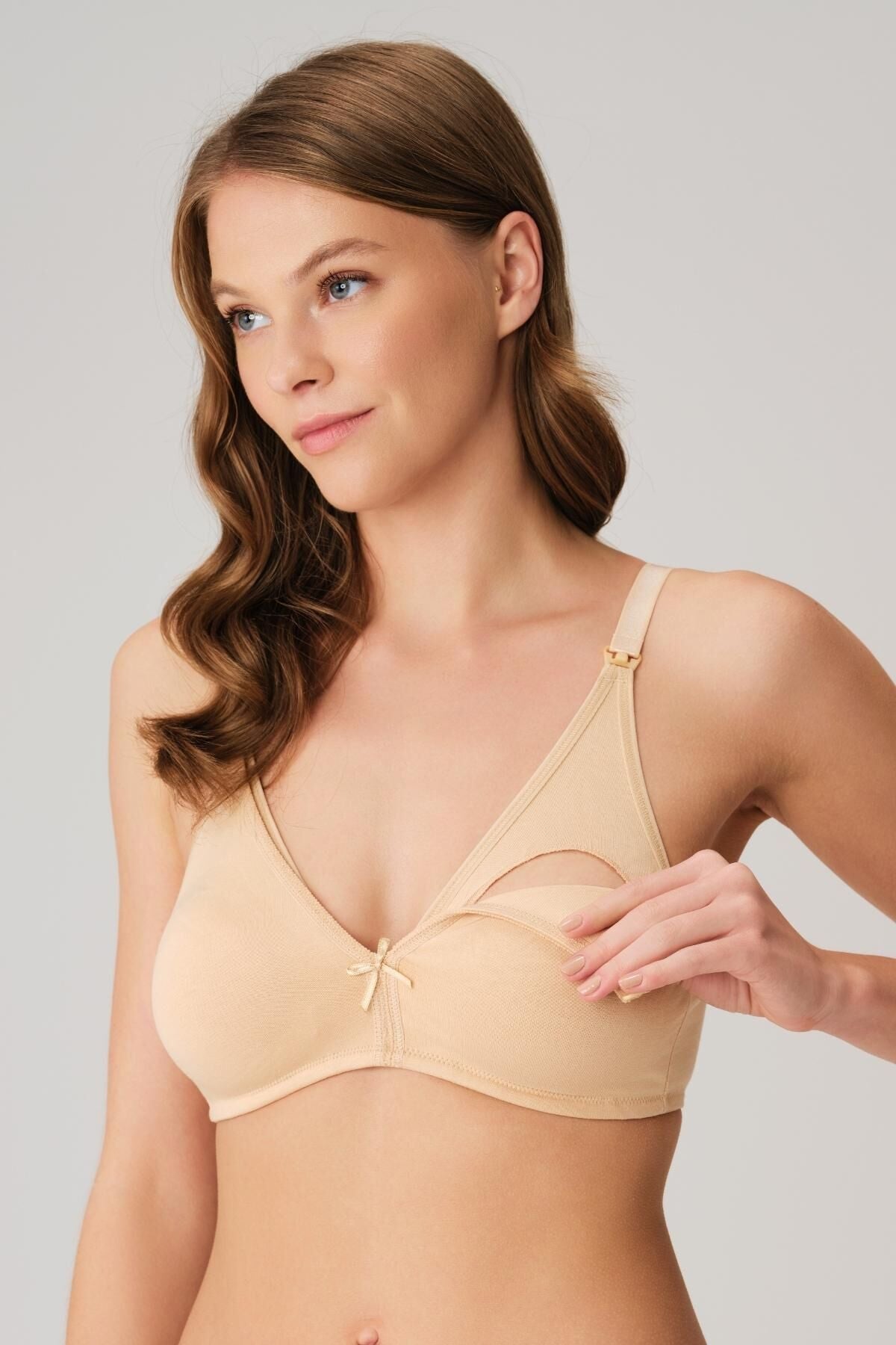 Everyday Comfort Soft Modal Cotton Nursing Bra Breathable Deep V Skin - 3424