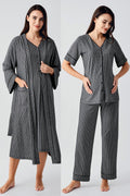 Double Breastfeeding 4-Piece Maternity Feeding-Friendly Set Black - S406209